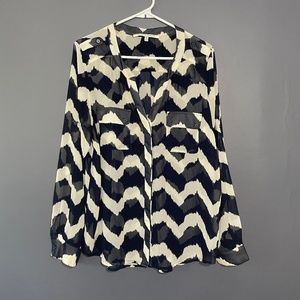 Collective Concepts Sheer Button Down Top - XL